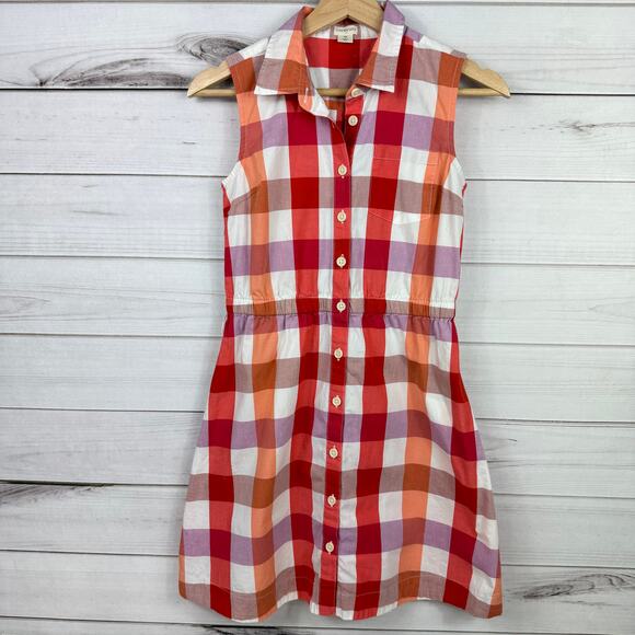 J. Crew Crewcuts‎ Girls Gingham Sleeveless Dress Size 12 - Picture 1 of 7
